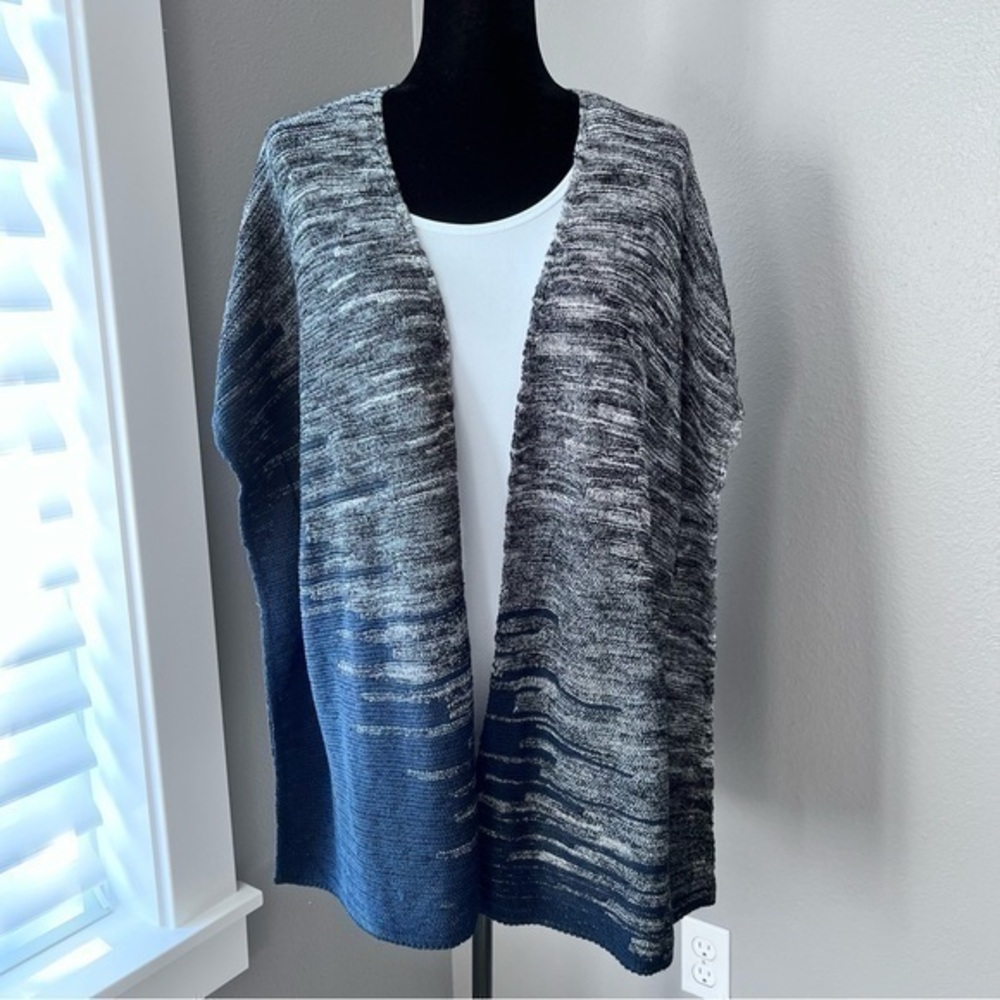 Pure Jill navy blue/ white lightweight open front cardigan sweater size XS/ S
